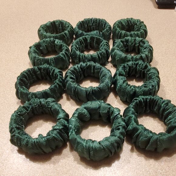 Vintage fabric over plastic Rings napkin rings.12 count. - Picture 2 of 2